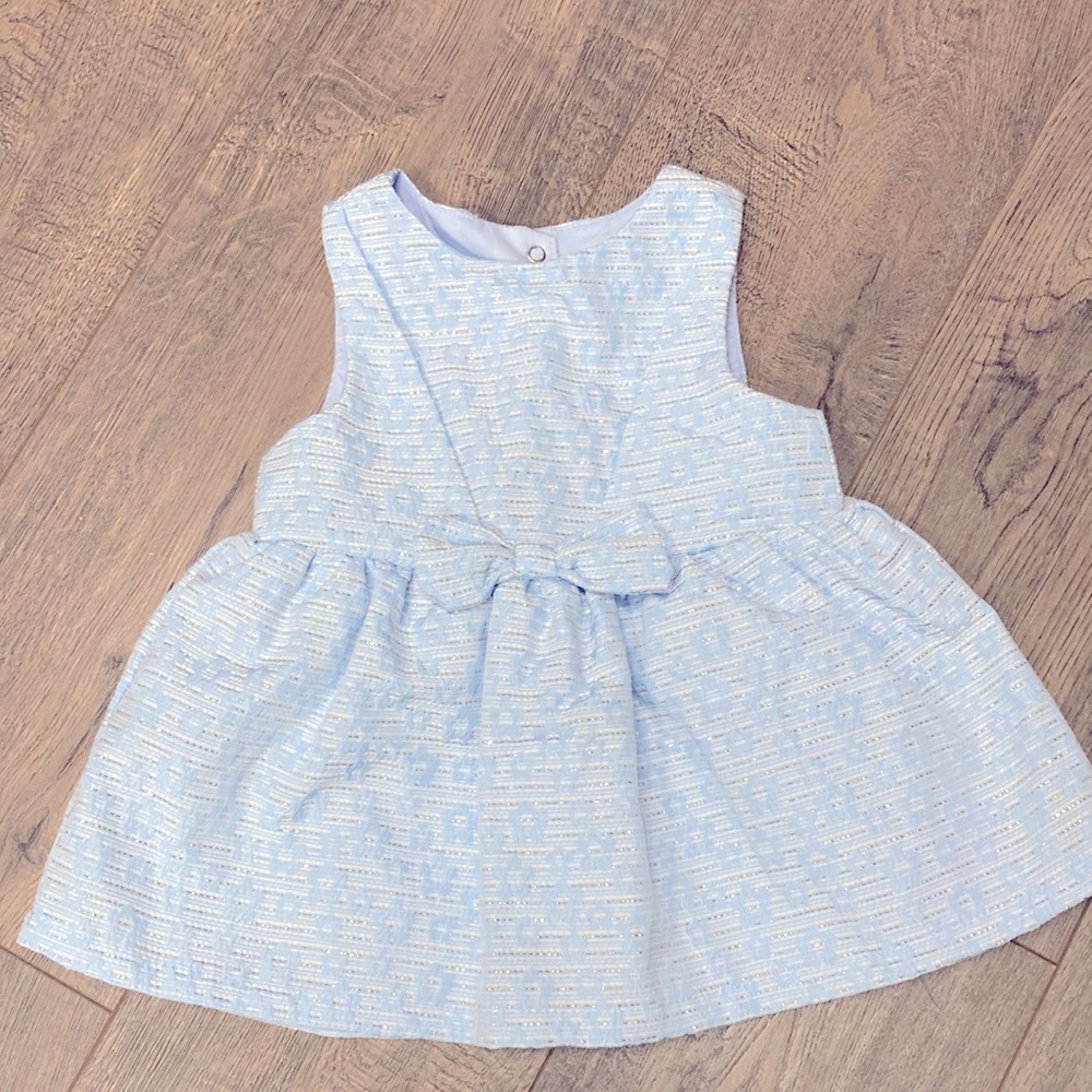 Blue sparkle formal baby dress